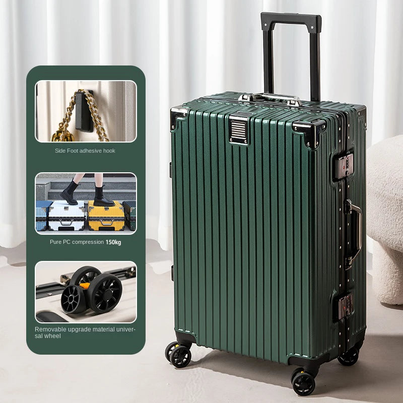 [no.4] Aluminum Frame Luggage – 20", 24", 28" Sturdy PC Suitcase with Wheels