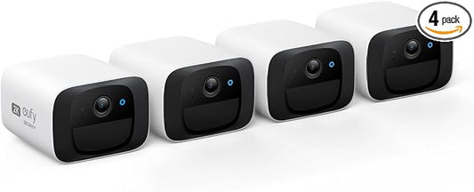 eufy Security SoloCam C210 4-Cam Pack, Wireless Outdoor Camera, 2K Resolution, No Monthly Fee, Wireless, 2.4 GHz Wi-Fi, HomeBase 3 Compatible