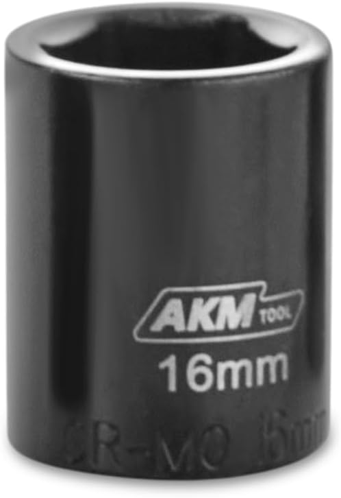 3/8 Inch Drive 16mm Magnetic Impact Socket Set, 1 PCS Metric, 6 Point, Cr-Mo, Square Drive, Magnetic Socket