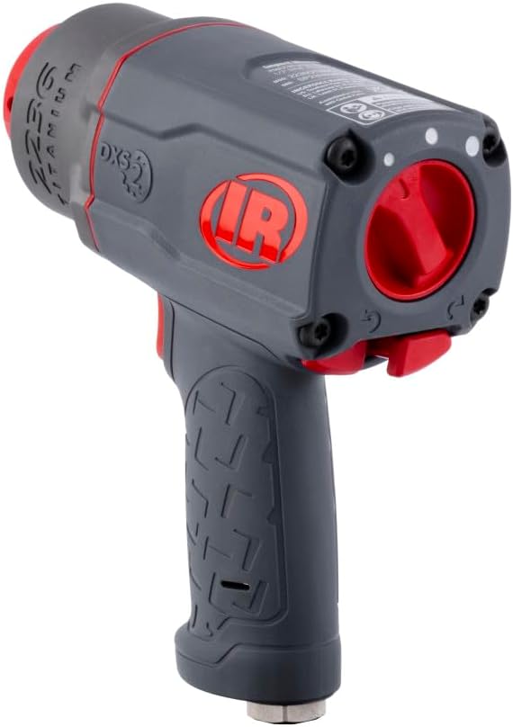 Ingersoll Rand 2236QPTIMAX DXS2 1/2" Air Impact Wrench, Quiet, 1500 ft-lb Torque, Titanium Hammercase, Pin Retainer, Pistol, Interchangeable Anvil, Multi-functional Tool