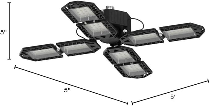 LED Garage Lights Bulb 8 Panels 2 Pack -200W, 20000LM 6500K Led Shop Light with 8 Deformable Panels, Basement Barn Light Garage Ceiling Lights