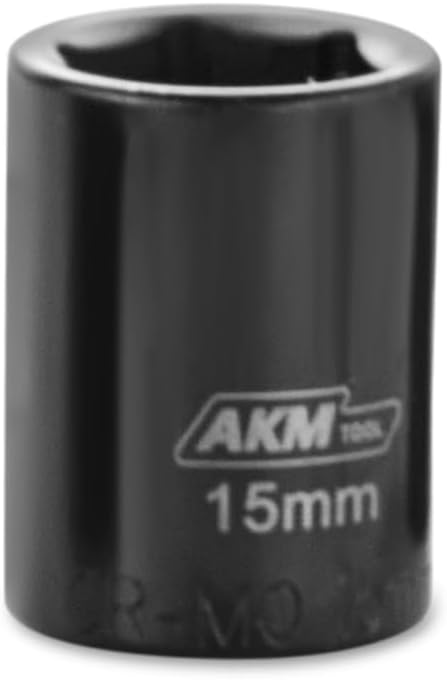 3/8 Inch Drive 15mm Magnetic Impact Socket Set, 1 PCS Metric, 6 Point, Cr-Mo, Square Drive, Magnetic Socket