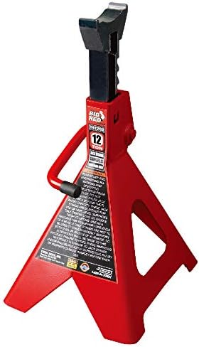 BIG RED T41202 Torin Steel Jack Stands: 12 Ton (24,000 lb) Capacity, Red, 1 Pair