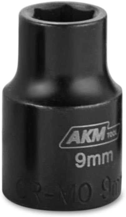 3/8 Inch Drive 9mm Magnetic Impact Socket Set, 1 PCS Metric, 6 Point, Cr-Mo, Square Drive, Magnetic Socket