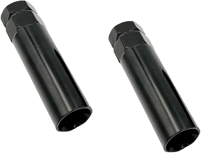 AUCELI 6 Point Spline Lug Nuts Key Tuner Socket Tool, Automotive Wheel Lock Removal Kit for Wrench with 3/4” & 13/16" Hex, Compatible with 12x1.5 12x1.25 1/2"x20 Thread Size, Universal Fit（Black）