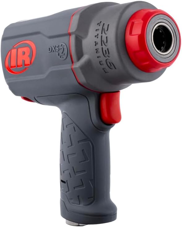 Ingersoll Rand 2236QPTIMAX DXS2 1/2" Air Impact Wrench, Quiet, 1500 ft-lb Torque, Titanium Hammercase, Pin Retainer, Pistol, Interchangeable Anvil, Multi-functional Tool