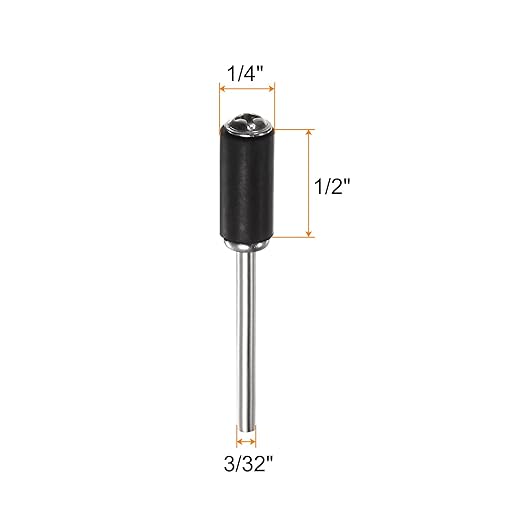 HARFINGTON 10pcs 1/4 Inch Sanding Drum Rubber Mandrels 2.35mm Shank Sanding Sleeve Holder for Drum Sander Rotary Grinder