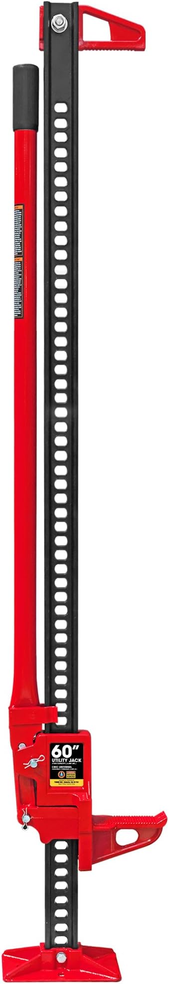 BIG RED Torin 60" Ratcheting Off Road Utility Farm Jack, 3 Ton (6,000 lb) Capacity, Red
