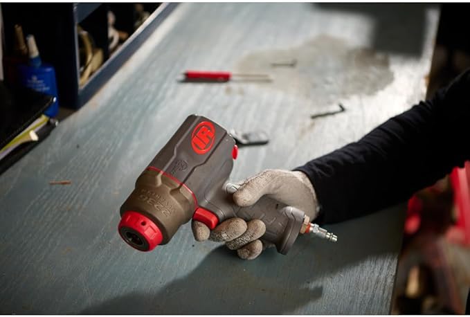 Ingersoll Rand 2236QPTIMAX DXS2 1/2" Air Impact Wrench, Quiet, 1500 ft-lb Torque, Titanium Hammercase, Pin Retainer, Pistol, Interchangeable Anvil, Multi-functional Tool