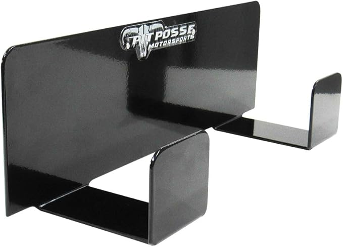 Pit Posse 546BK Duct Tape Holder Double Bracket Universal - Made in USA - for Garage Enclosed Trailer Shop Storage Organizer Motorcycle Automotive Race Aluminum Accessories -Holds 2 Rolls (Black)