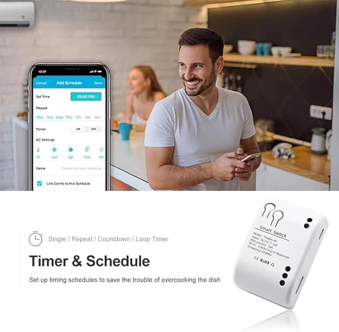 Zigbee 1CH DC 7-32V USB 5V Relay Smart Switch Module,Wireless APP Remote Control with Inching/Self-Lock Switch modle,Works with Tuya Zigbee Gateway,Alexa,Google Home (Required ZigBee Hub)