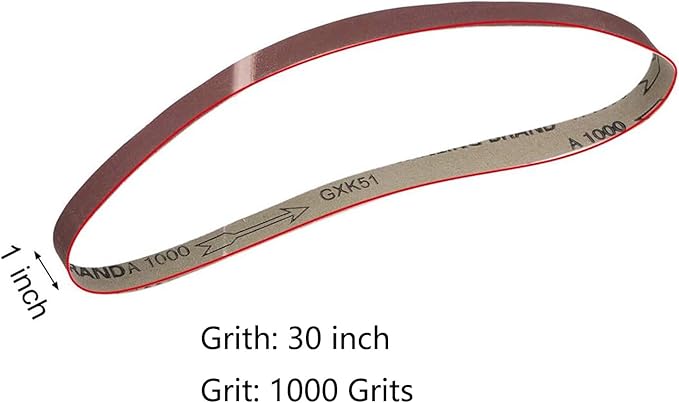 3 Pack 1 x 30 inch Sanding Belt 1000 Grit Sanding Paper, Aluminum Oxide Abrasive Sander Belts for Metal Grinding Woodworking