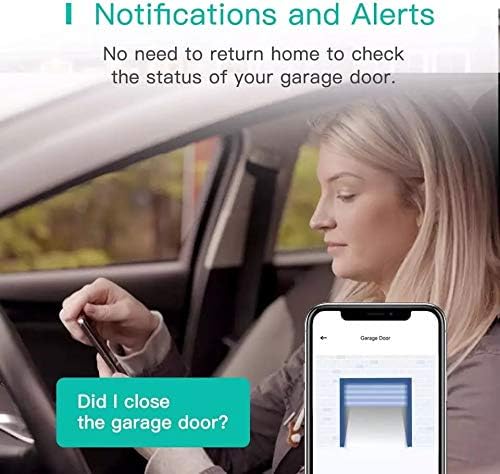5V WiFi Smar Garage Door Opener Remote Controller,Monitor Garage Open Close Status by Phone Tuya app Anywhere,Compatible with Alexa Google Home