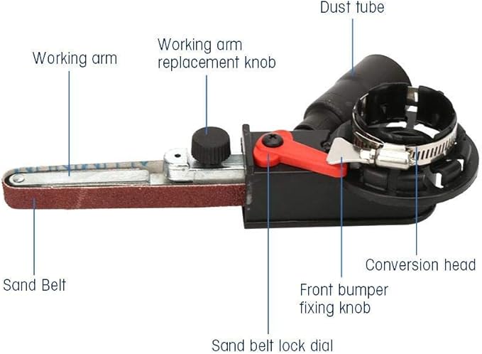 Mini DIY Belt Angle Grinder Belt Sander Portable Sander Sanding Belt Adapter for Electric Angle Grinder Blade Grinding (M10)