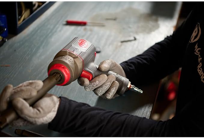 Ingersoll Rand 2236QPTIMAX DXS2 1/2" Air Impact Wrench, Quiet, 1500 ft-lb Torque, Titanium Hammercase, Pin Retainer, Pistol, Interchangeable Anvil, Multi-functional Tool