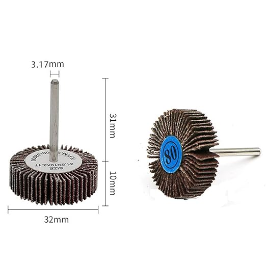 10Pcs 1/8" Round Shank, 80 Grit Abrasive Sanding Wheels, Flap Grinding Wheel Sander for Drill Rotary Tools, Remove Rust, Weld Burr Polishing Flat