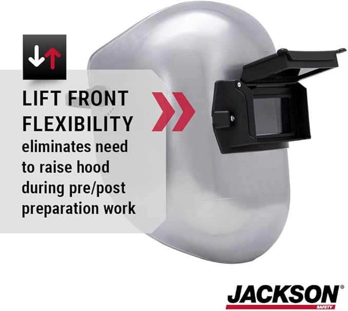 Jackson Safety PL 280 Pipeline Welding Hood - Flip Front Welding Helmet - Shade 10, ANSI Z87.1 (Multiple Headgear Styles and Colors)
