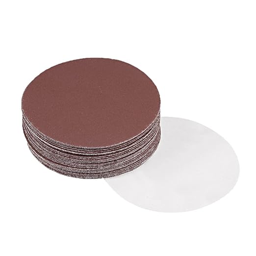 uxcell 25Pcs 4 Inch Hook and Loop Sanding Disc 180 Grits Flocking Sandpaper for Random Orbit Sander Brown