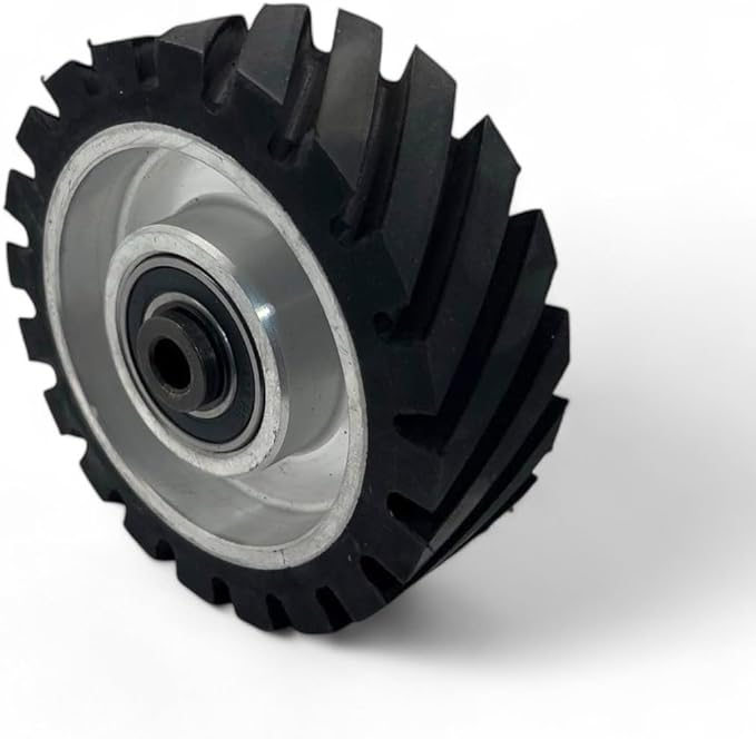 6" x 2" Belt Grinder Contact Wheel,Belt Sander Bearings Serrated Rubber Contact Wheels With 2 heavy Duty bearing 6205 RS