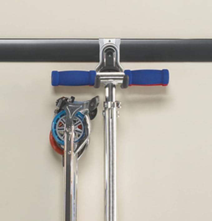 Rubbermaid FastTrack Rail Garage Organization Multi-Purpose Hook, 50 lbs Capacity, Satin Nickel, Wall Mounted Storage System, Direct Mount into FastTrack Garage Rail for Home/Garage Organization
