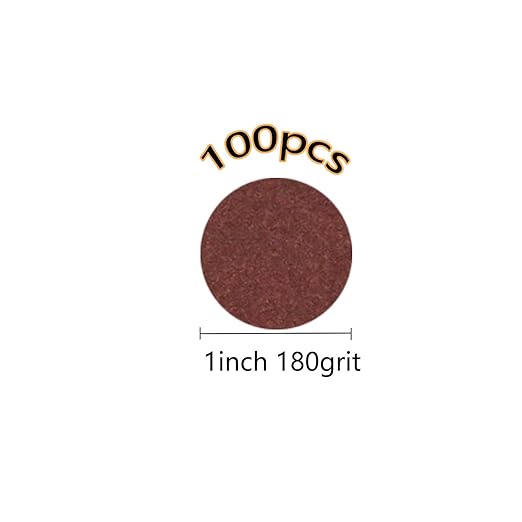 100pcs 1inch 180 Grit Hook and Loop Sandpapers Sander Disc Sanding for Drill Grinder Rotary Tools