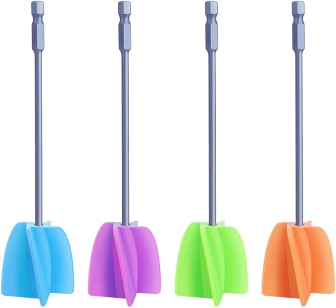 Silicone Resin Mixer Epoxy Mixer Paddles,Reusable Reusable Paint and Resin Mixer Paddle to Mix,Mixer for Drill Paint Mixer/Paint Stirrer for Mixing Resin, Epoxy, Silicone Molds(4-Large)