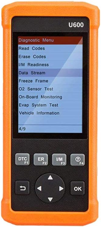Launch U600 All System OBD2 Diagnostic Scan Tool Automotive Code Scanner for Check Engine/ABS/SRS/Transmission/DPF/EPB Steering Angle Reset, Black,Orange, Small (301050443)