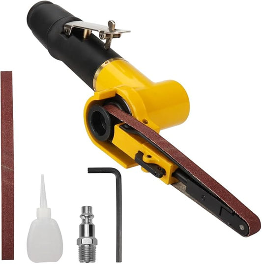 3/8''x 13'' Mini Air Belt Sander with 2 Sanding Belts (10mmx330mm) Pneumatic Tool Grinder Belt Sanders for Metal Working, Weld Removal, Blending, Contour Sanding, Finishing