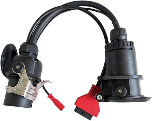 ISO 7638 7pin (EBS/ABS) Adapter,Trailer and Truck Diagnostic Cable to Connect for Autocom Trailer Diagnostic,for Texas, for Bosch and Heavy Duty OBD2 Truck Scanner Support K-Line,Can,Can 5V