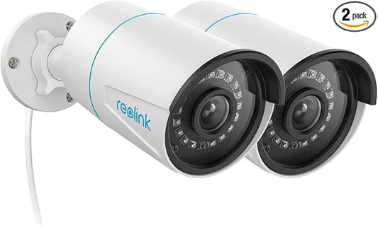 REOLINK 5MP Security Bullet PoE IP Camera,Surveillance Outdoor Indoor,Human/Vehicle/Pet Detection,Time-Lapse,100ft IR Night Vision,Work with Smart Home,Support 256GB SD Card,RLC-510A(Pack of 2)