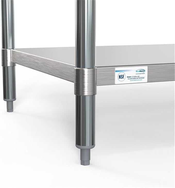 KoolMore Commercial 30” x 36” Stainless Steel Work Table with Wheels for Restaurant or Home Use, Under Storage Shelf for Food, Tools, and Hardware, Heavy Duty Metal Workspace (CT3036-18C), Silver