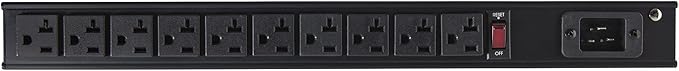 StarTech.com 10 Outlet Rack Mount Power Strip 125V/16 Amp - 1U Horizontal 19" Rackmount PDU - NEMA 5-20P Input - 10x NEMA 5-15/20R Outlets - Rack Mount PDU - UL Listed - 8ft Power Cord (RKPW101920)
