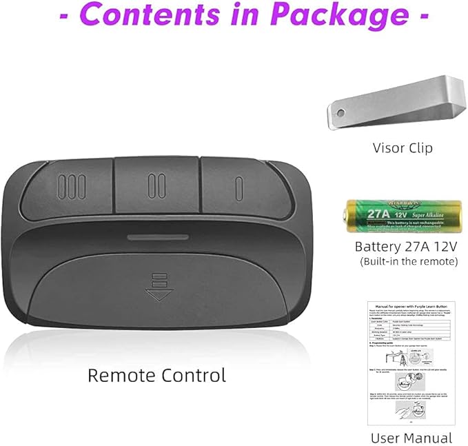 Garage Door Remote Control ONLY Compatible Chamberlain LiftMaster Craftsman etc Opener has Purple Learn Button with Security+ 315MHz, Works with Garage Opener ONLY has Purple Learn Button 2 Pack