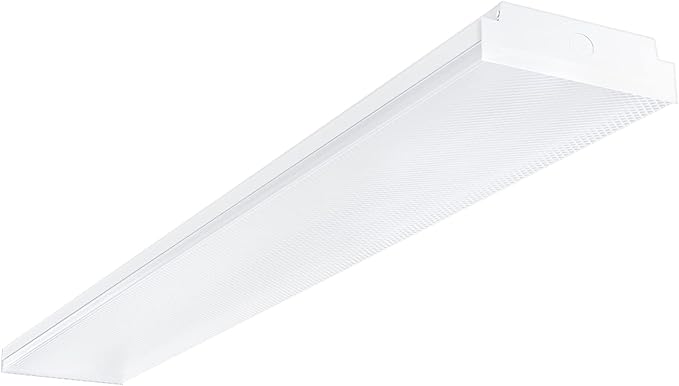 ANTLUX 4FT LED Wraparound Light 40W LED Garage Shop Lights, 40W 4400LM, 4000K, 4 Foot Wrap Around Fixture, 48 Inch Linear Strip Flush Mount Office Ceiling Lighting, 128W Fluorescent Tube Replacement