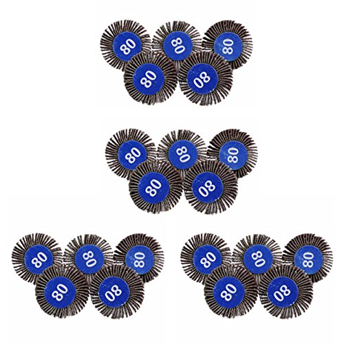 dophee Flap Wheel Sander Set, 1/8" Round Shank, 80 Grit Abrasive Sanding Wheels, Flap Grinding Wheel Sander for Dremel Drill Rotary Tools, Remove Rust, Weld Burr Polishing Flat(20-Pack)