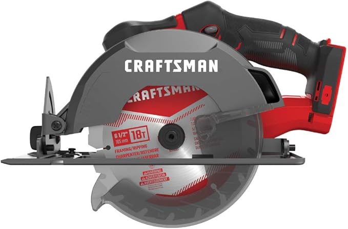 CRAFTSMAN V20 Cordless Circular Saw, 6-1/2 inch, Bare Tool Only (CMCS500B)