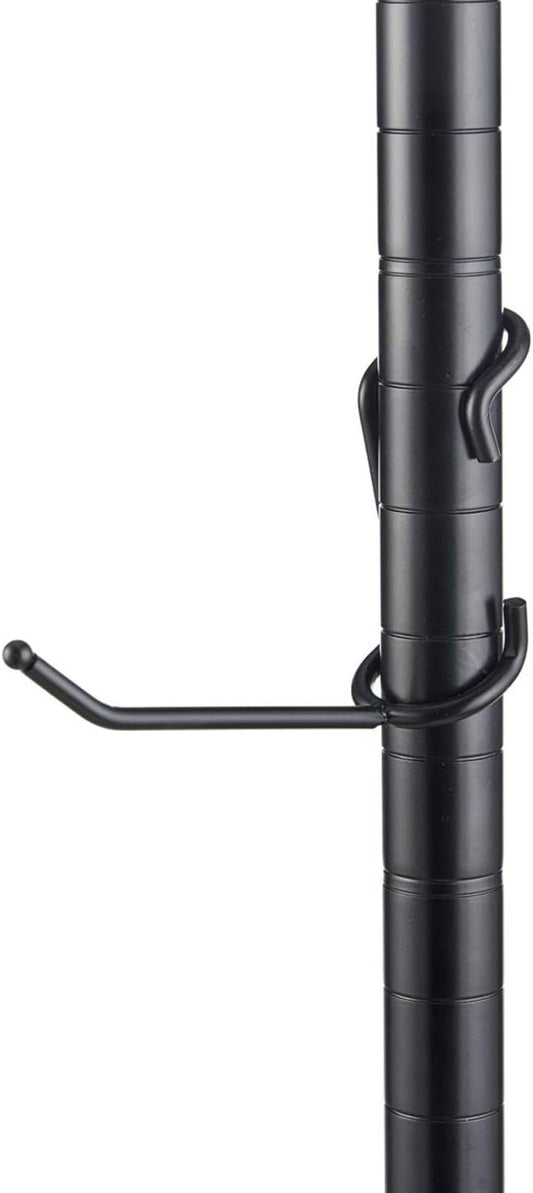 Sunway Shelf Pole Hooks 5-Pack | 4" Black All Purpose | Best Solution for Garage Shelving Storage Organization | Use with Metal or Wire Shelves and Racks | Heavy Duty, Easy Installation