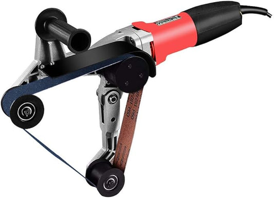 SPTA 110V 800W Professional Stainless Steel Pipe Tube Polisher Sander with Alumina Oxide Sanding Belt, Silicon Carbide Wheel, Pole Burnishing Polisher Machine