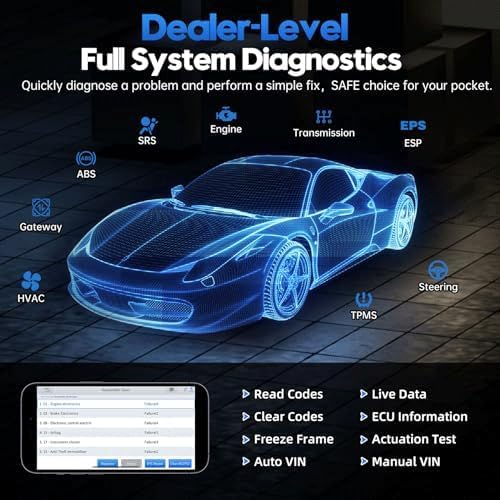 Wireless OBD2 Scanner for Android & iPhone, XTOOL Anyscan A30M 2025 Bidirectional Scan Tool with Free Updates, All System, 21 Resets, ABS Bleed, Oil Reset, Crank Sensor Relearn, Upgraded Ver. of A30