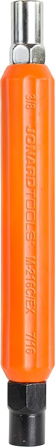 Jonard Tools M-216C/EX, Impact Resistant Hex Can Wrench with 7/16" and 3/8" Hex Sockets and Ergonomic Handle, 1" Diameter , 7" Length, Outer