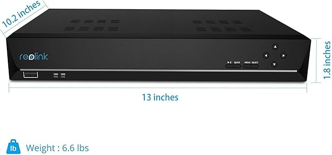 REOLINK 4K 16 Channel Network Video Recorder for Security Camera System, Only Work with 4K/5MP/4MP HD Reolink IP Cameras PoE NVR, 24/7 Recording to Pre-Installed 4TB Hard Drive, RLN16-410-4TB