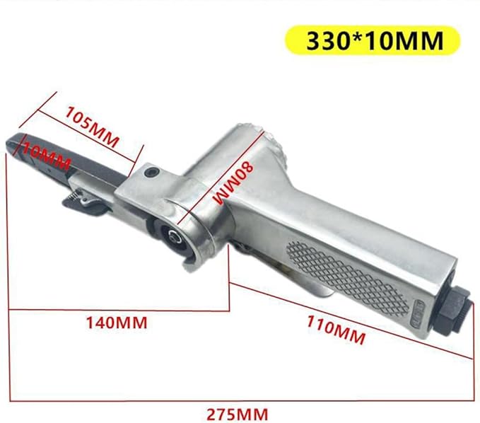 Mini Air Belt Sander, Pneumatic Handheld Angle Grinder Tool for Wood Metal Sanding Grinding (330x10mm)