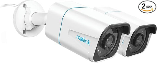 REOLINK 4K/8MP Security Bullet PoE IP Camera,Surveillance Outdoor Indoor,Human/Vehicle/Pet Detection,100ft IR Night Vision,Work with Smart Home,Up to 256GB microSD Card,RLC-810A(Pack of 2)