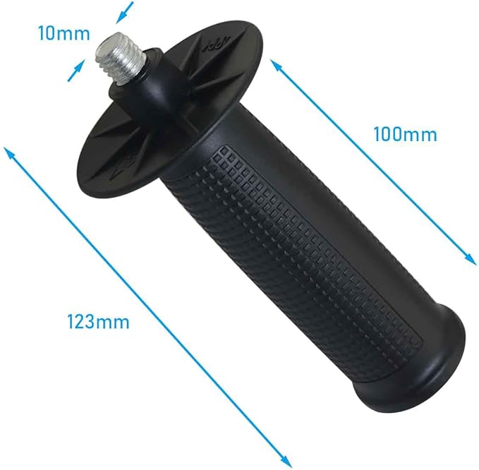 Threaded Plastic Angle Grinder Handle 10mm/0.4 inch Angle Grinder Auxiliary Handle Threaded Angle Grinder Sander Handle Tool Black
