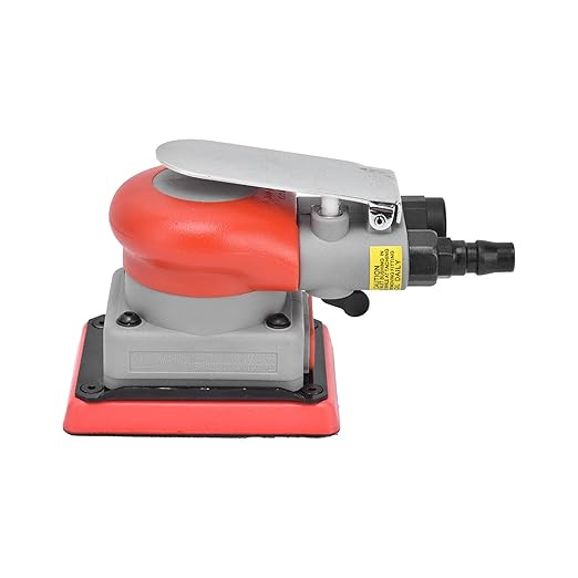 Pneumatic Sander, Alloy Steel Air Sanding Machine, Air Orbital Sander Wood Sandpaper Machines for Wood, Composites, Metal, Car Beauty,10000rpm 75x100mm