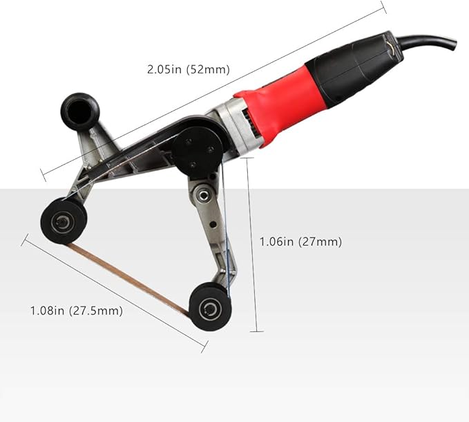 SPTA 110V 800W Professional Stainless Steel Pipe Tube Polisher Sander with Alumina Oxide Sanding Belt, Silicon Carbide Wheel, Pole Burnishing Polisher Machine