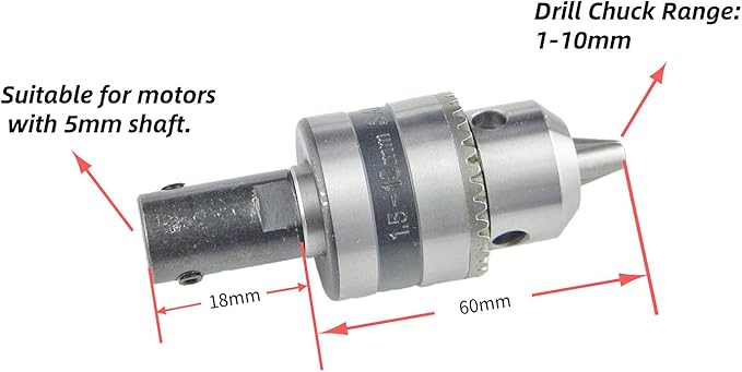 CHANCS Mini Electric Motor 775 DC 12V/24V with Drill Chuck and PWM DC Motor Speed Controller