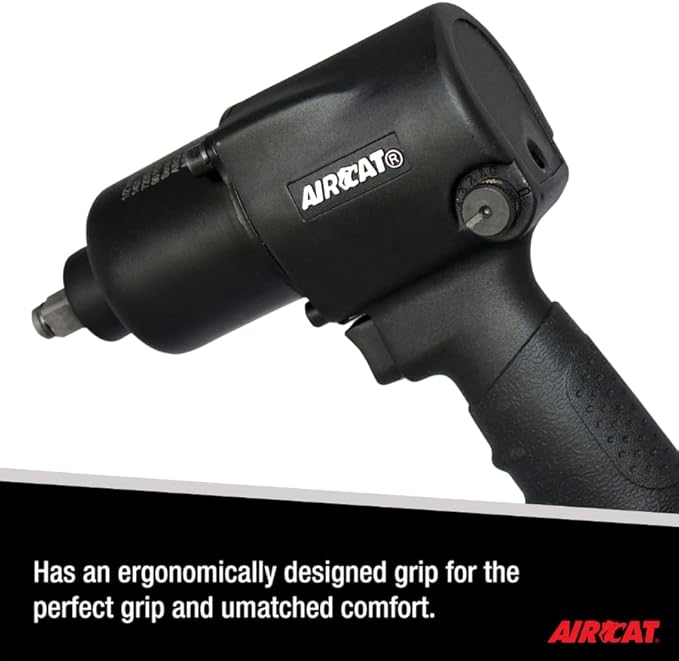 AIRCAT Pneumatic Tools 1431: 1/2-Inch Impact Wrench 1,000 ft-lbs of Torque - Standard Anvil
