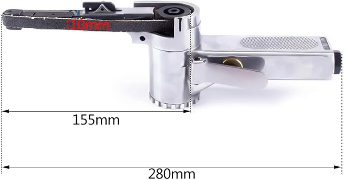 Air Belt Sander Grinder 3/8'' x 13'' with 6Pcs Belts (#60,#80,#120) For Polishing Plastic, Aluminium, Iron, Steel and Metal