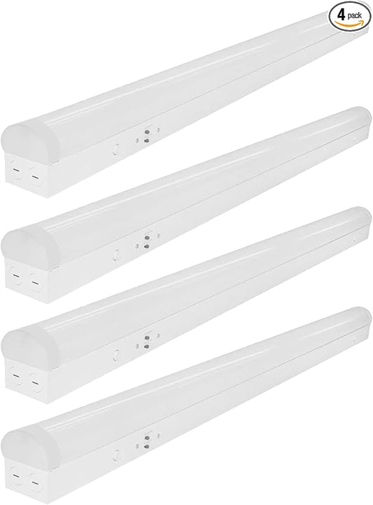 4FT LED Linear Strip Light Fixture, 4 Foot LED Shop Lights 40/32/24W 35/40/5000K CCT Selectable,Surface Mount and Hanging Ceiling Lighting Fixture for Garage, Warehouse, Workshop, Supermarket (4)